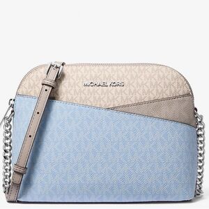 Michael Kors Medium Dome Jet Set Travel Color-Block Signature Logo Crossbody Bag